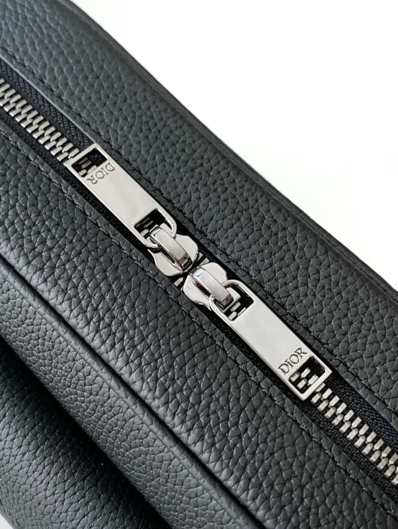 Dior Black Oblique Canvas & Calfskin Crossbody Pouch Bag