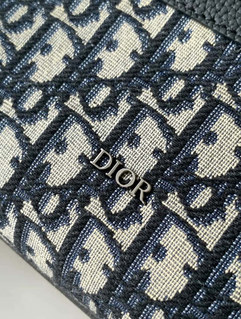 Dior Black Oblique Canvas & Calfskin Crossbody Pouch Bag