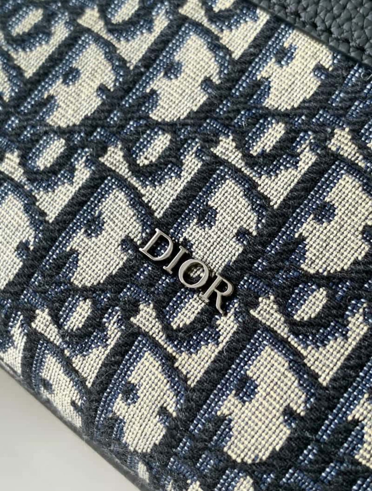 Dior Black Oblique Canvas & Calfskin Crossbody Pouch Bag