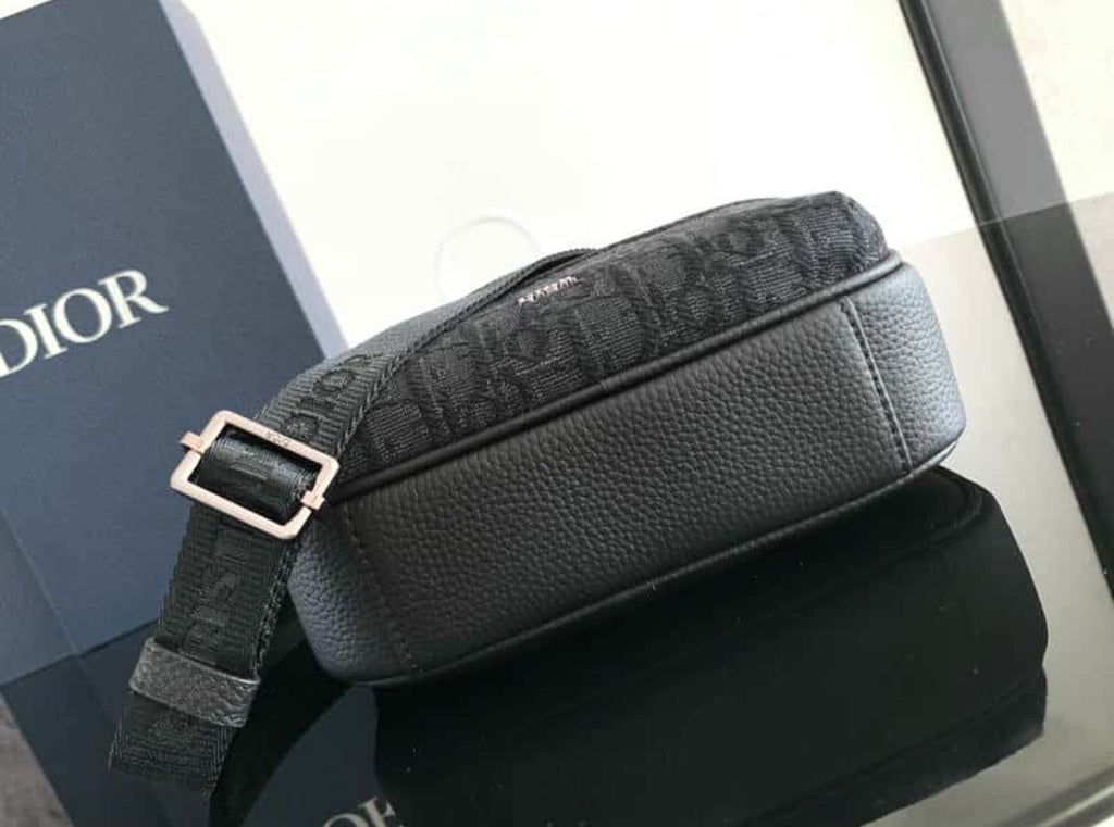 Dior Black Oblique Fabric Saddle Pouch Bag –