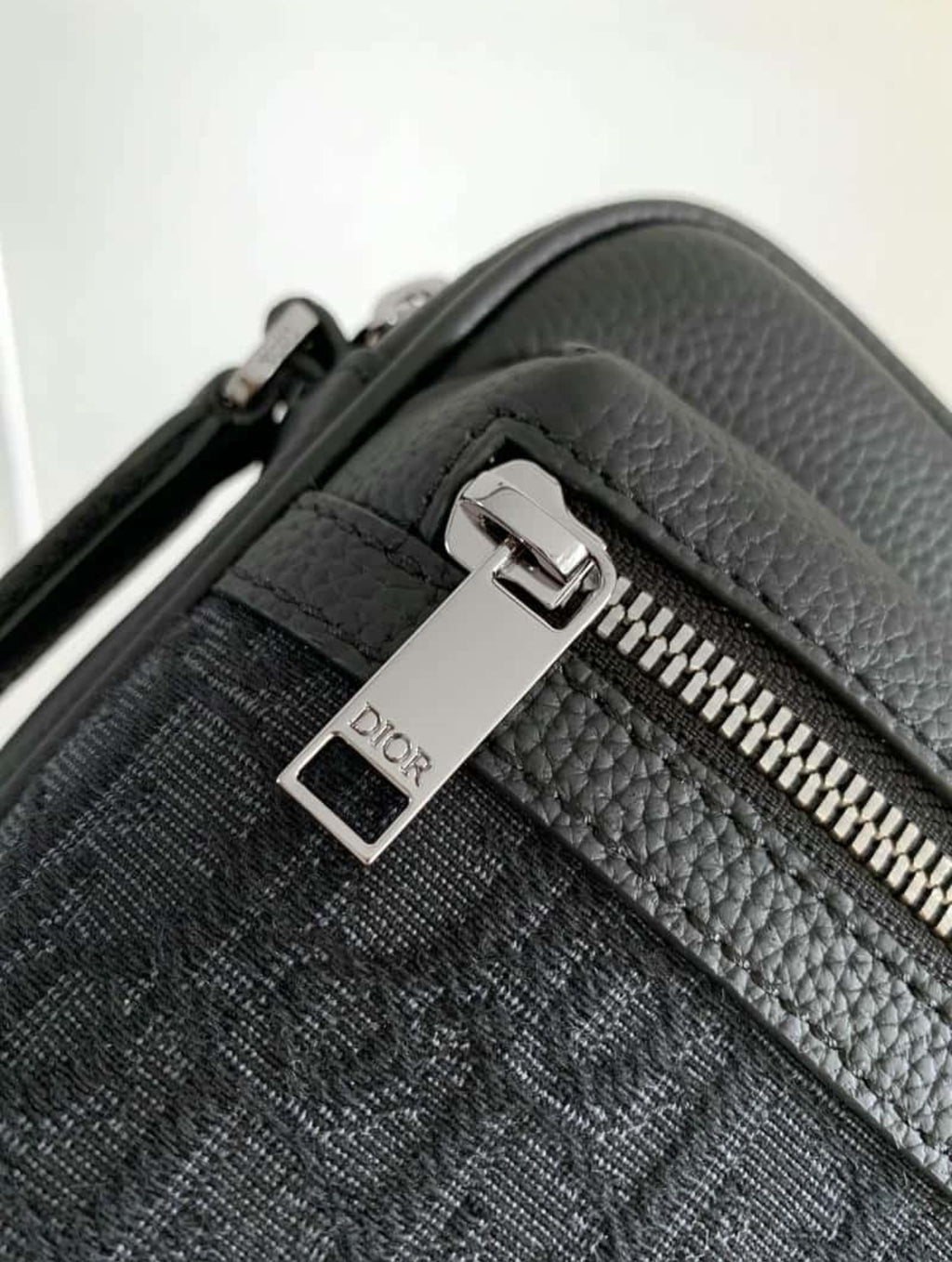 Dior Black Oblique Fabric Saddle Pouch Bag –