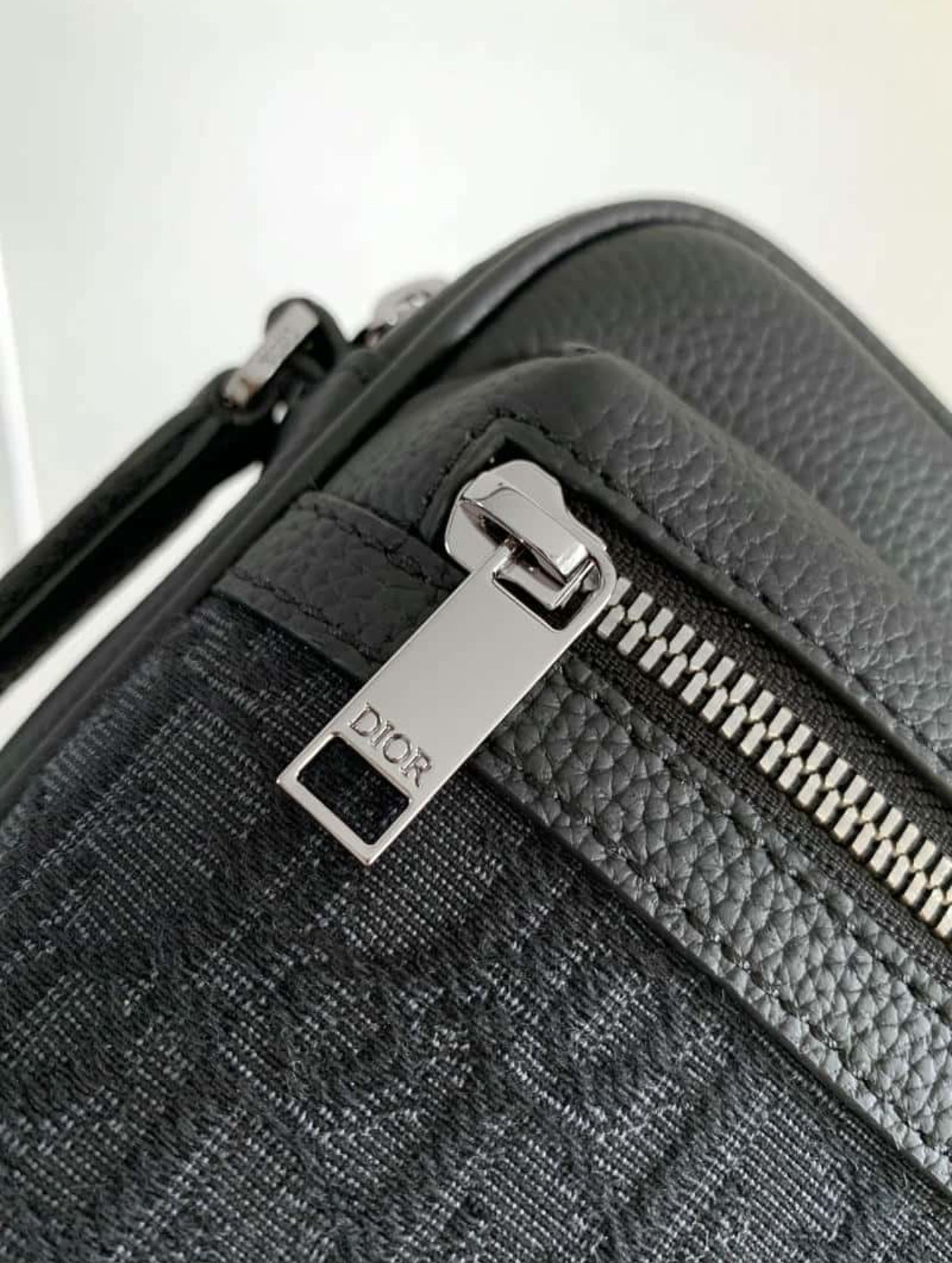 Dior Black Oblique Fabric Saddle Pouch Bag –