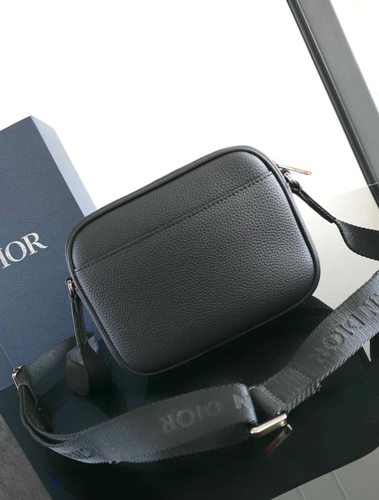 Dior Black Oblique Fabric Saddle Pouch Bag –