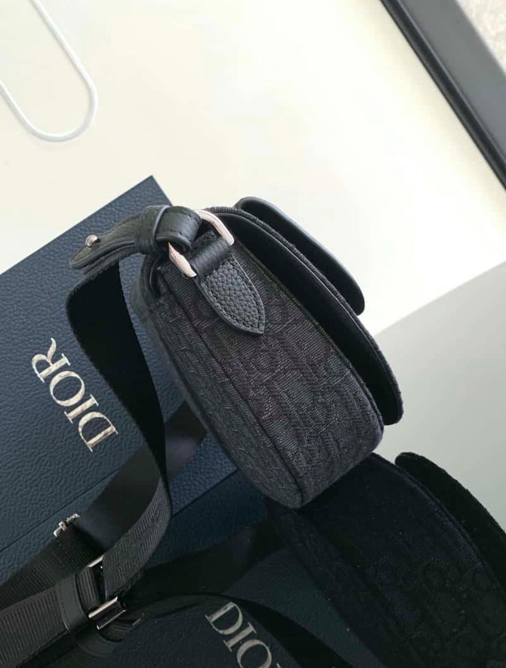 Dior Black Oblique Saddle Pouch Bag – 100% Authentic