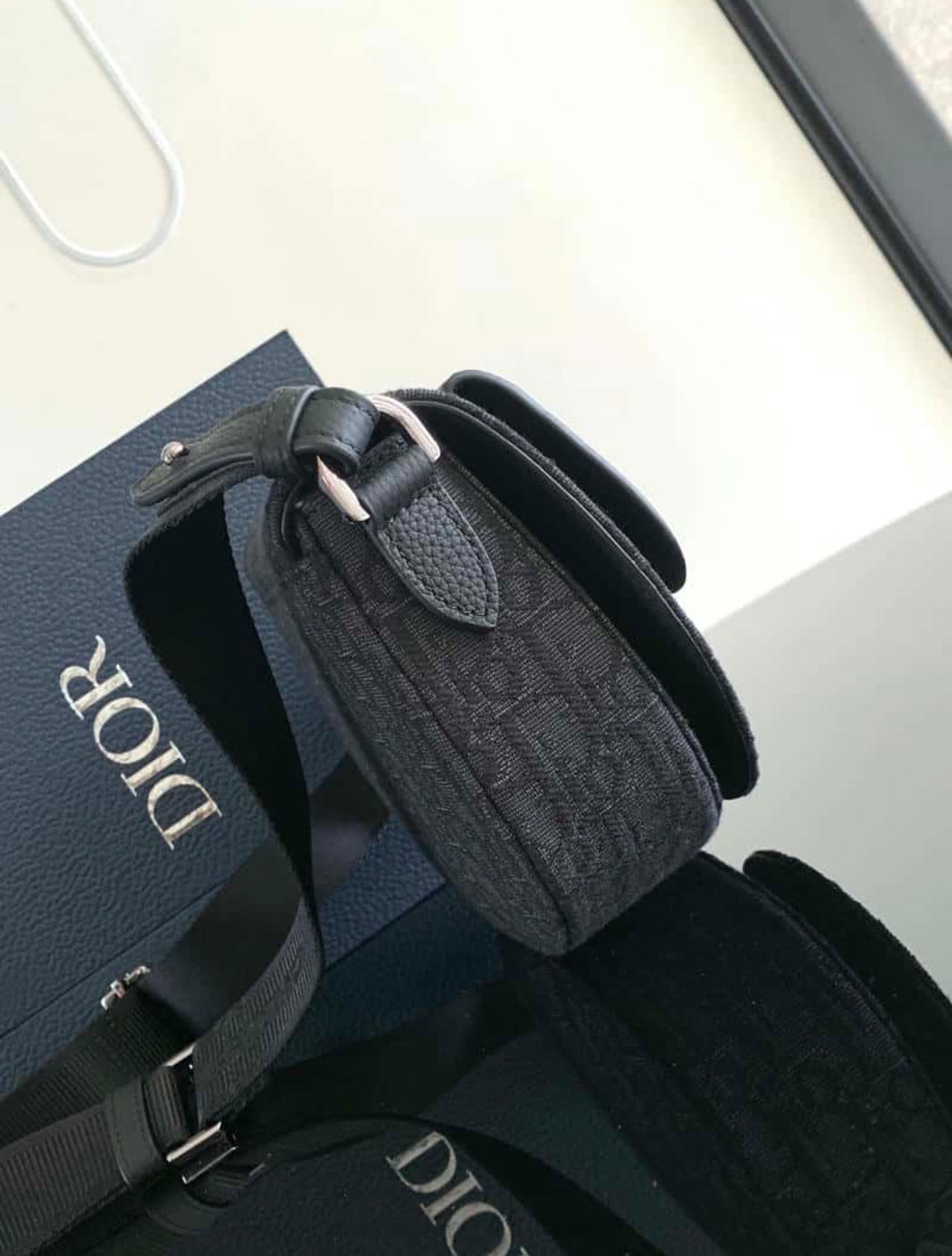 Dior Black Oblique Saddle Pouch Bag – 100% Authentic