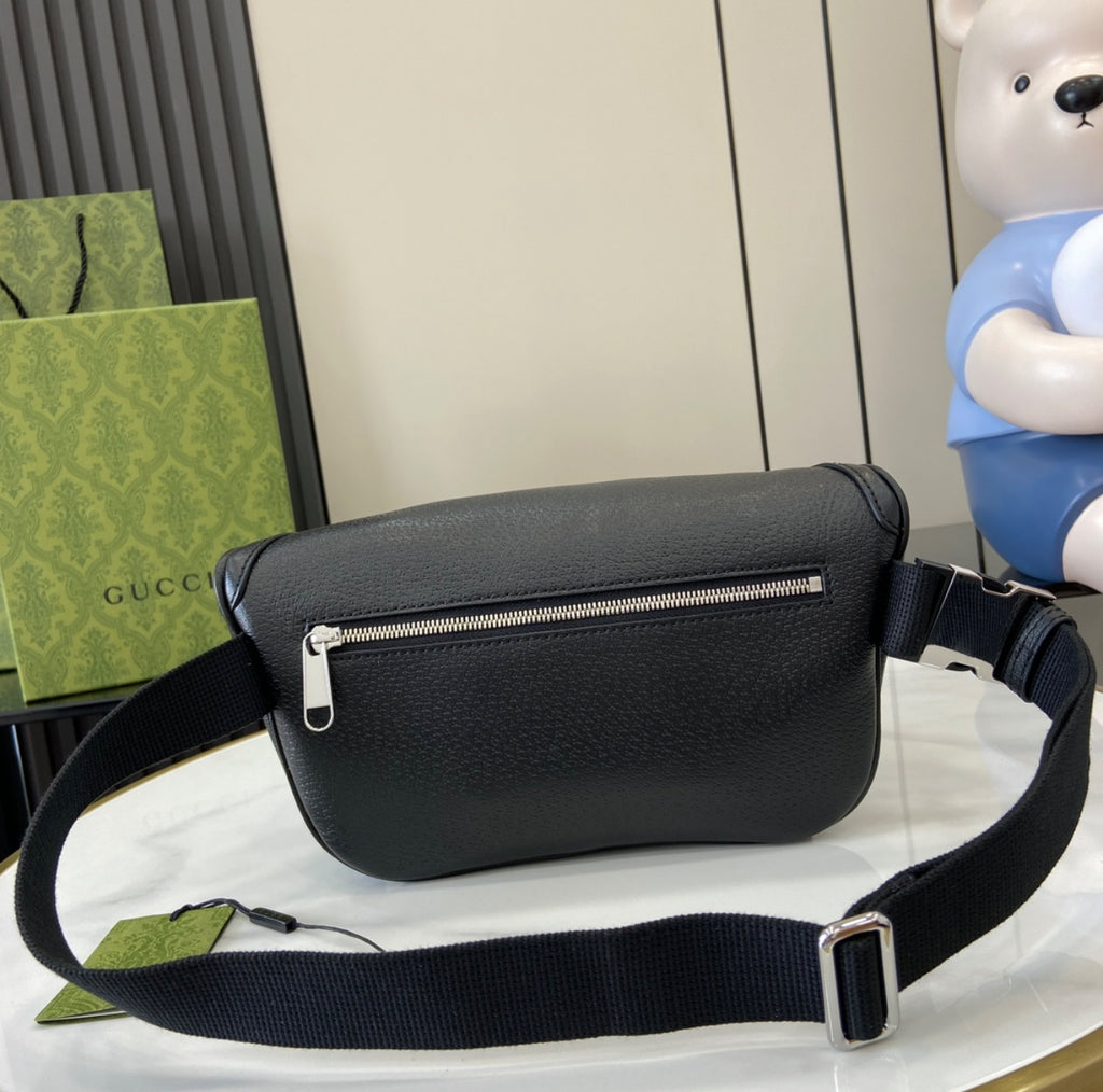 Gucci GG Supreme Small Belt Bag – Black Monogram (Authentic, Made in Italy)