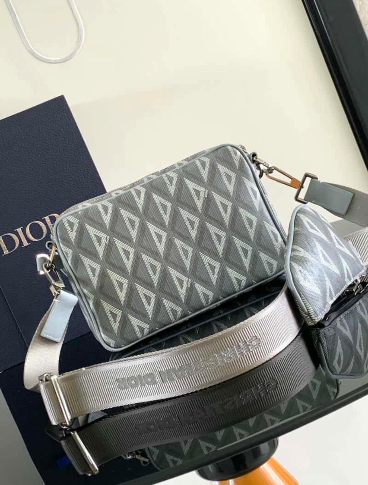 Dior Crossbody Bag – Grey Monogram
