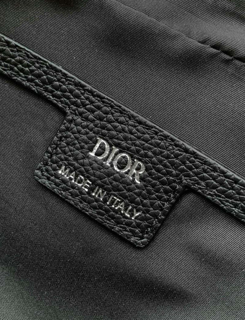 Dior Black Oblique Canvas & Calfskin Crossbody Pouch Bag