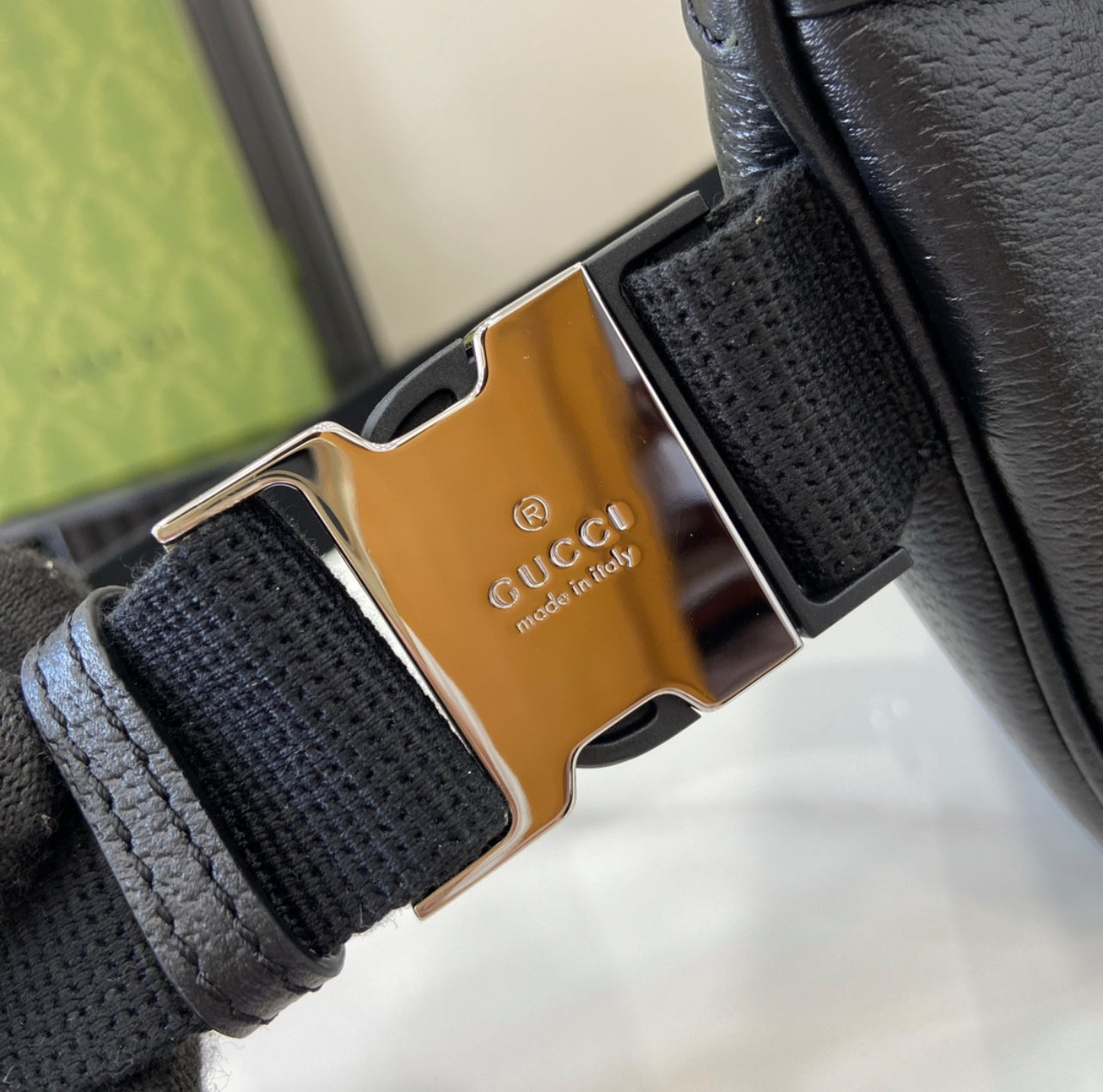 Gucci GG Supreme Small Belt Bag – Black Monogram (Authentic, Made in Italy)