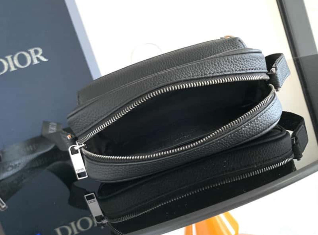 Dior Black Oblique Fabric Saddle Pouch Bag –
