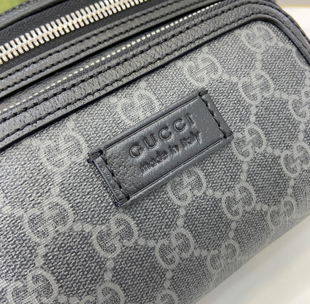 Gucci GG Supreme Small Belt Bag – Black Monogram (Authentic, Made in Italy)