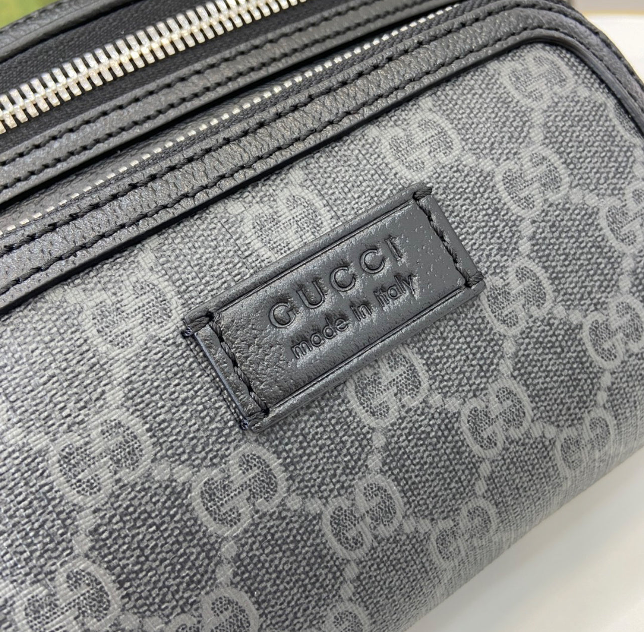 Gucci GG Supreme Small Belt Bag – Black Monogram (Authentic, Made in Italy)