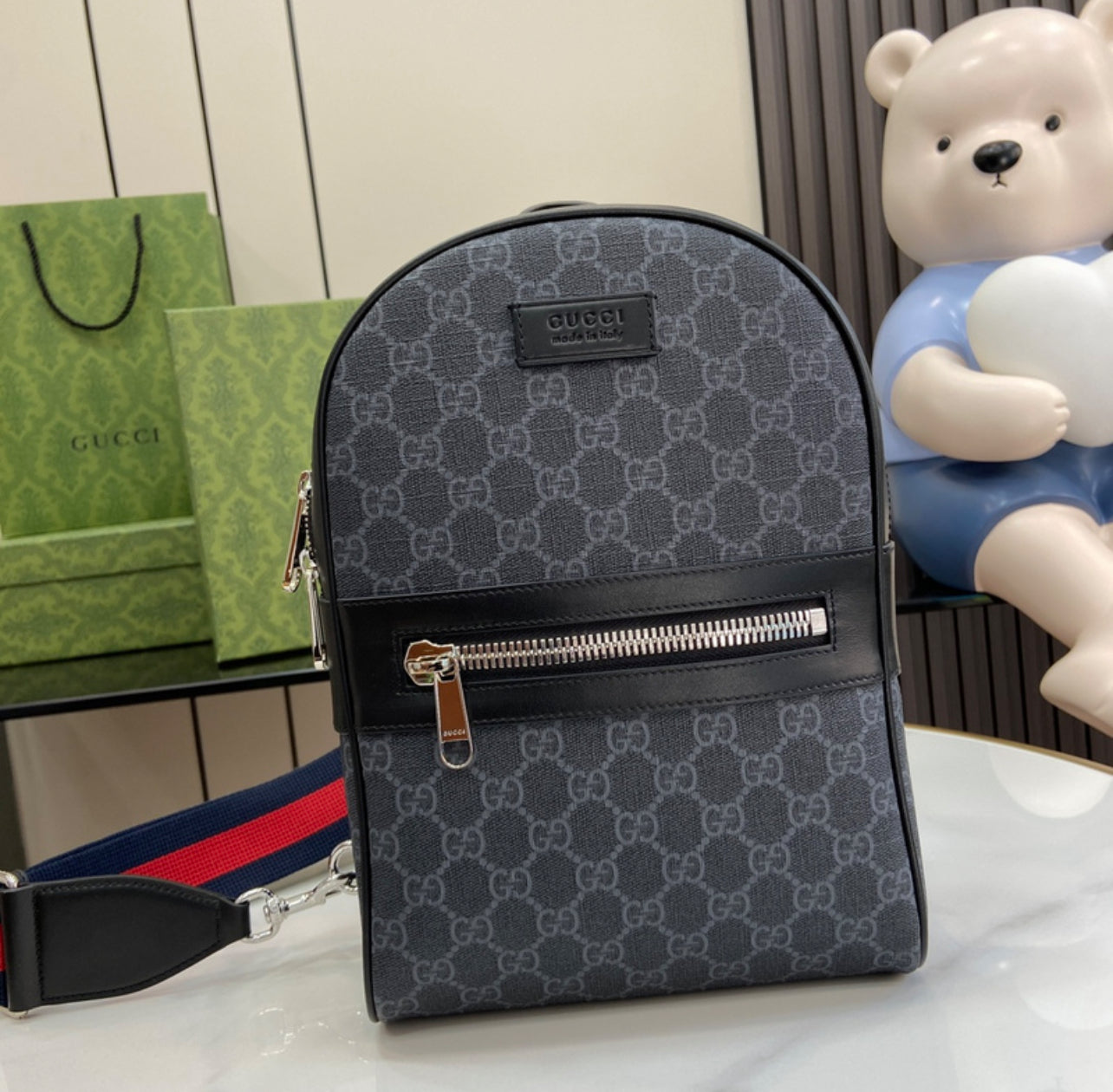 Gucci GG Supreme Crossbody Bag – Black Monogram