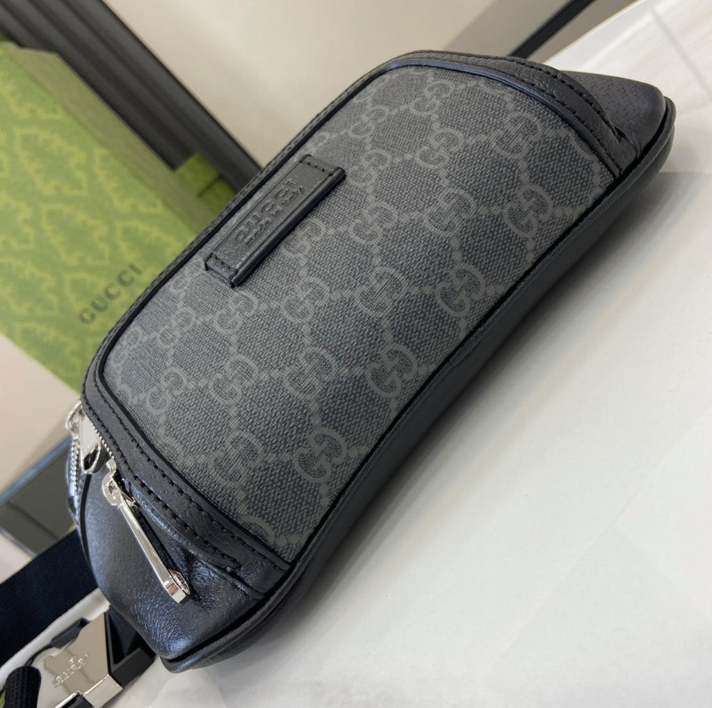 Gucci GG Supreme Small Belt Bag – Black Monogram (Authentic, Made in Italy)