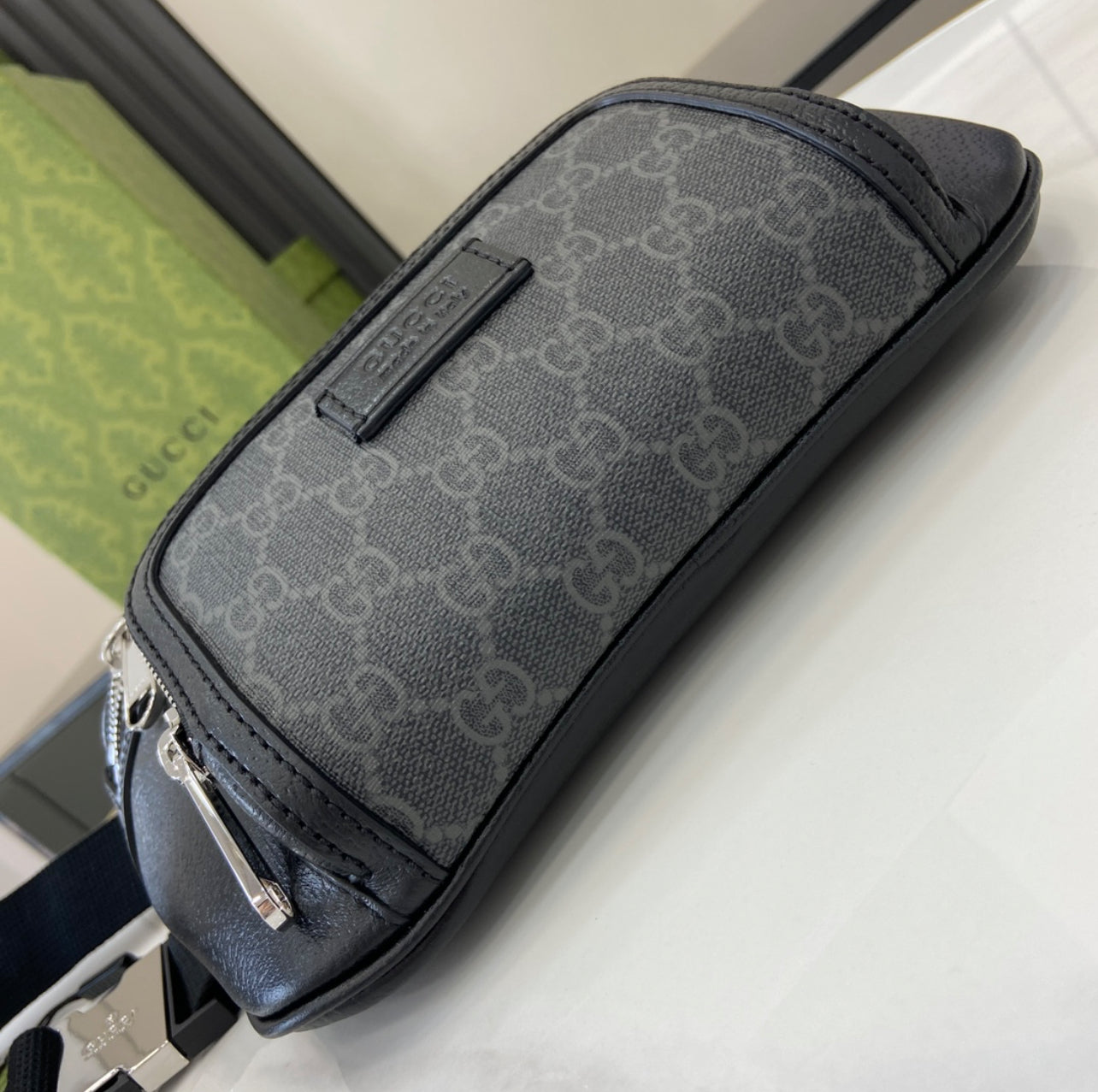 Gucci GG Supreme Small Belt Bag – Black Monogram (Authentic, Made in Italy)