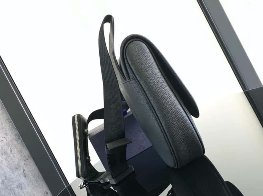 Dior saddle bag black grain leather crossbody