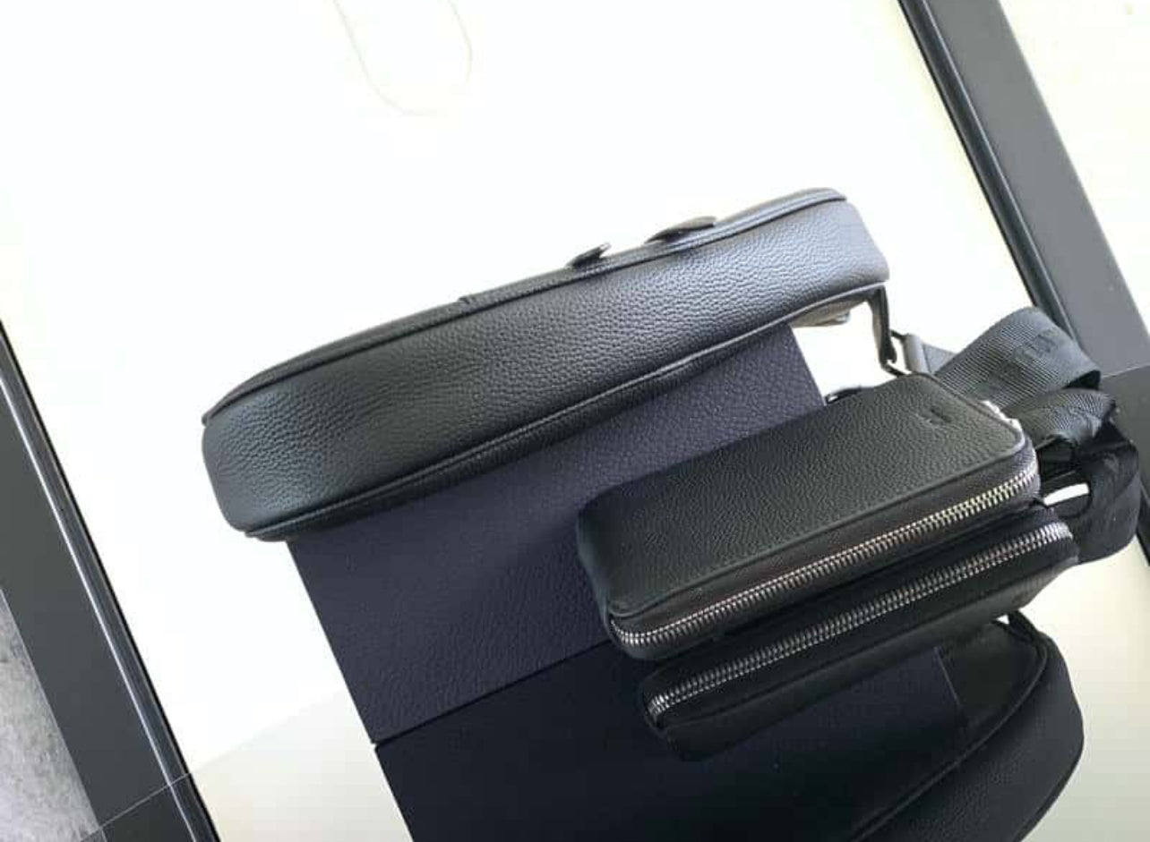 Dior saddle bag black grain leather crossbody