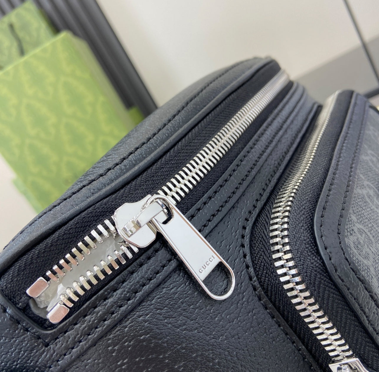 Gucci GG Supreme Small Belt Bag – Black Monogram (Authentic, Made in Italy)
