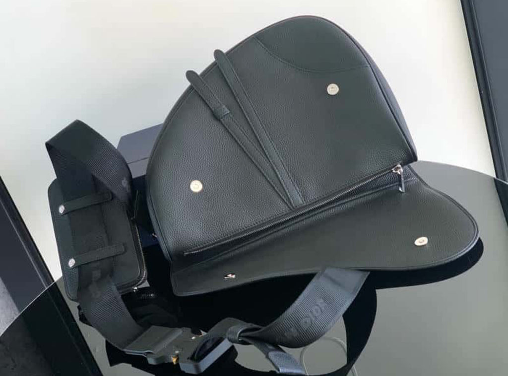 Dior saddle bag black grain leather crossbody
